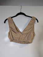 Glassons Ruched V-Neck Crop Top Tan Women's - Image 5