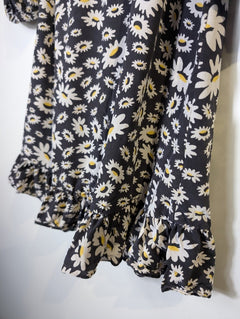Rixo London Daisy Print Silk Ruffle Wrap Dress Women's Small - Image 5