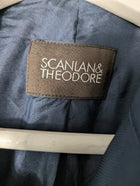 Scanlan & Theodore Double-Breasted Trench Coat Navy Blue Size 8 - Image 5