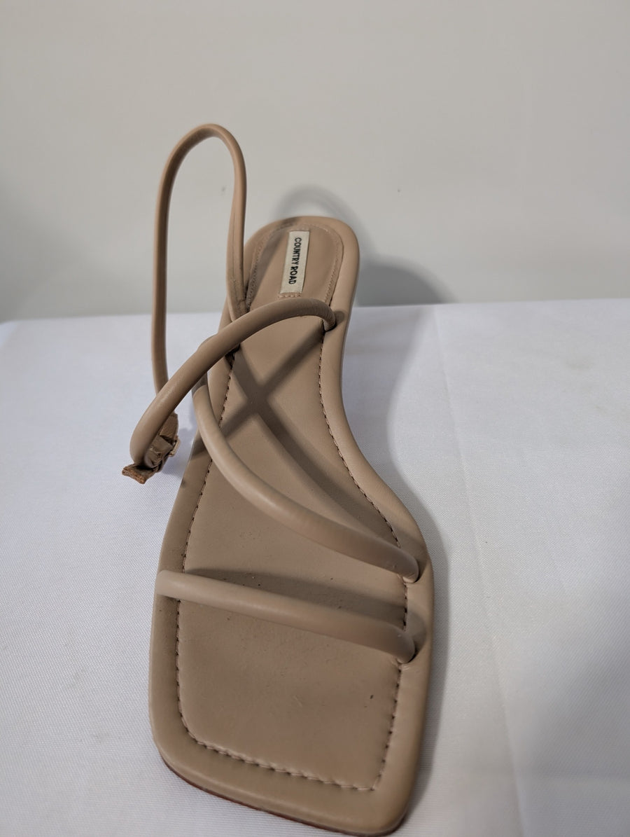 Country Road Strappy Kitten Heel Sandals Nude EU 42 - Image 5