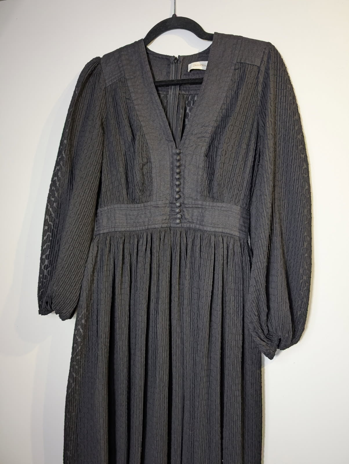 Zimmermann Pleated Midi Dress Black Size 1 - Image 3
