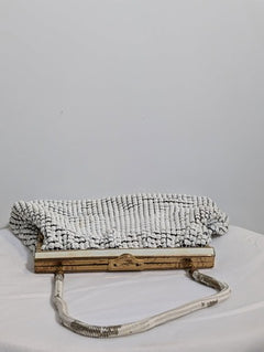 Oroton Vintage Mesh Handbag White Made In West Germany - Image 5