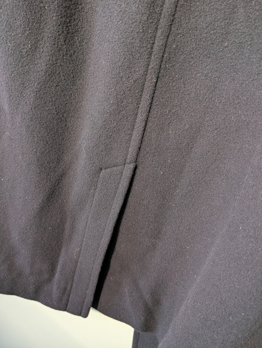 St Michael Vintage Double-Breasted Wool Overcoat Navy Size 12 - Image 5