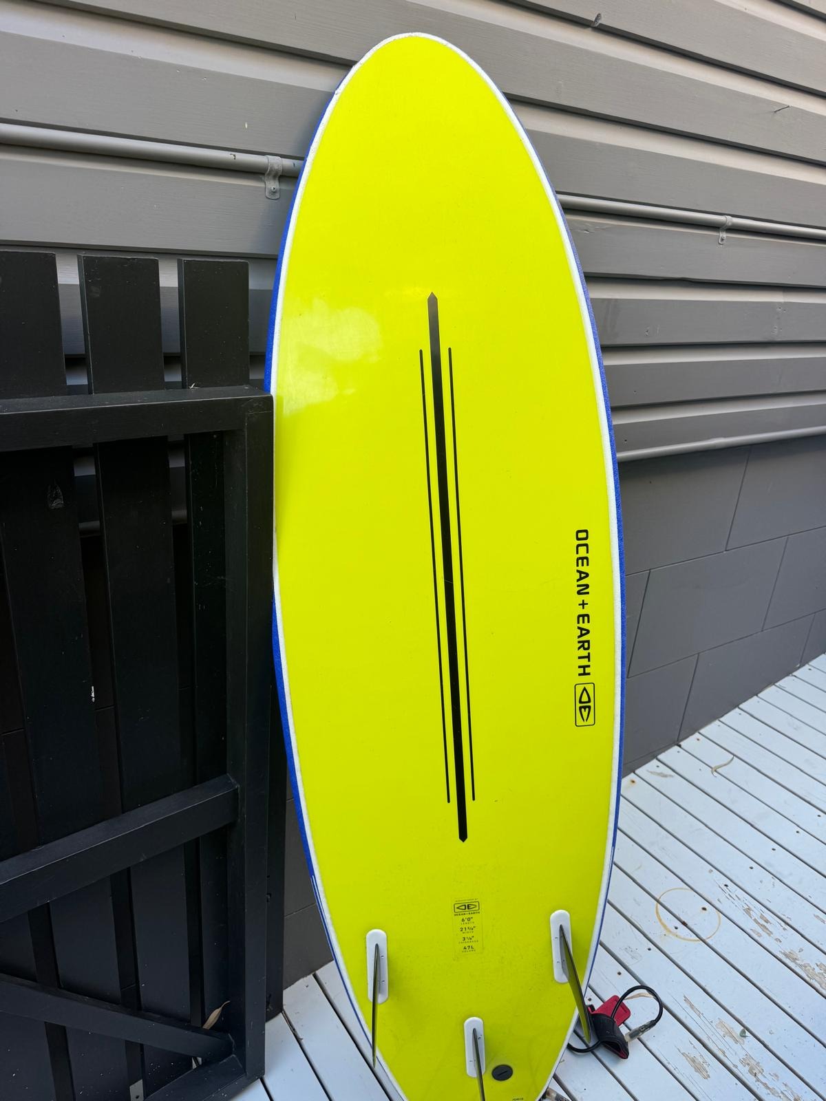 Ocean & Earth Ezi Rider Surfboard 6'0 Blue and Yellow - Image 5
