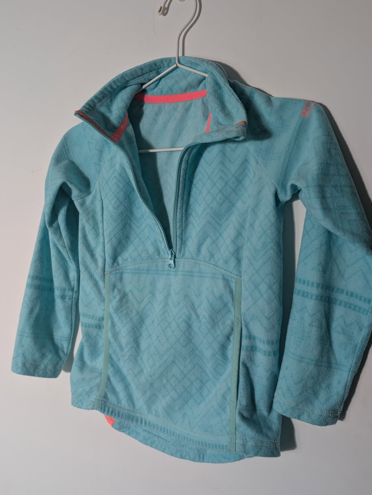 Roxy Girls Fleece Jacket - Light Blue Quarter Zip Pullover - Image 1