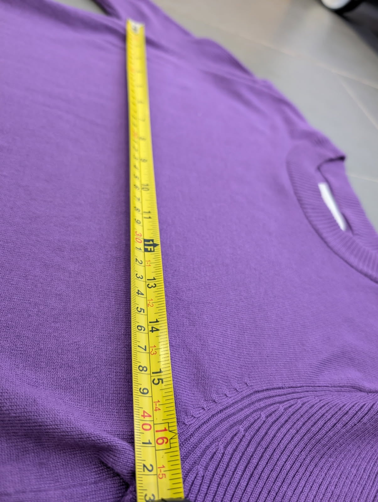 Gianni Feraud Purple Ribbed Knit Crew Neck Sweater - Women's UK 12 - Image 5