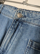 Gerard Darel Mid-Rise Patch Pocket Flare Jeans Blue Denim - Image 5