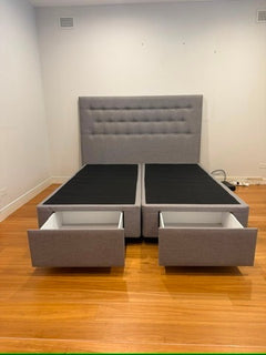 Beds Ahead Upholstered King Bed Base with Headboard Grey - Image 5