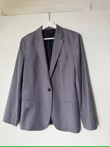 Theory Staple Blazer in Grey Virgin Wool Size 10 - Image 2