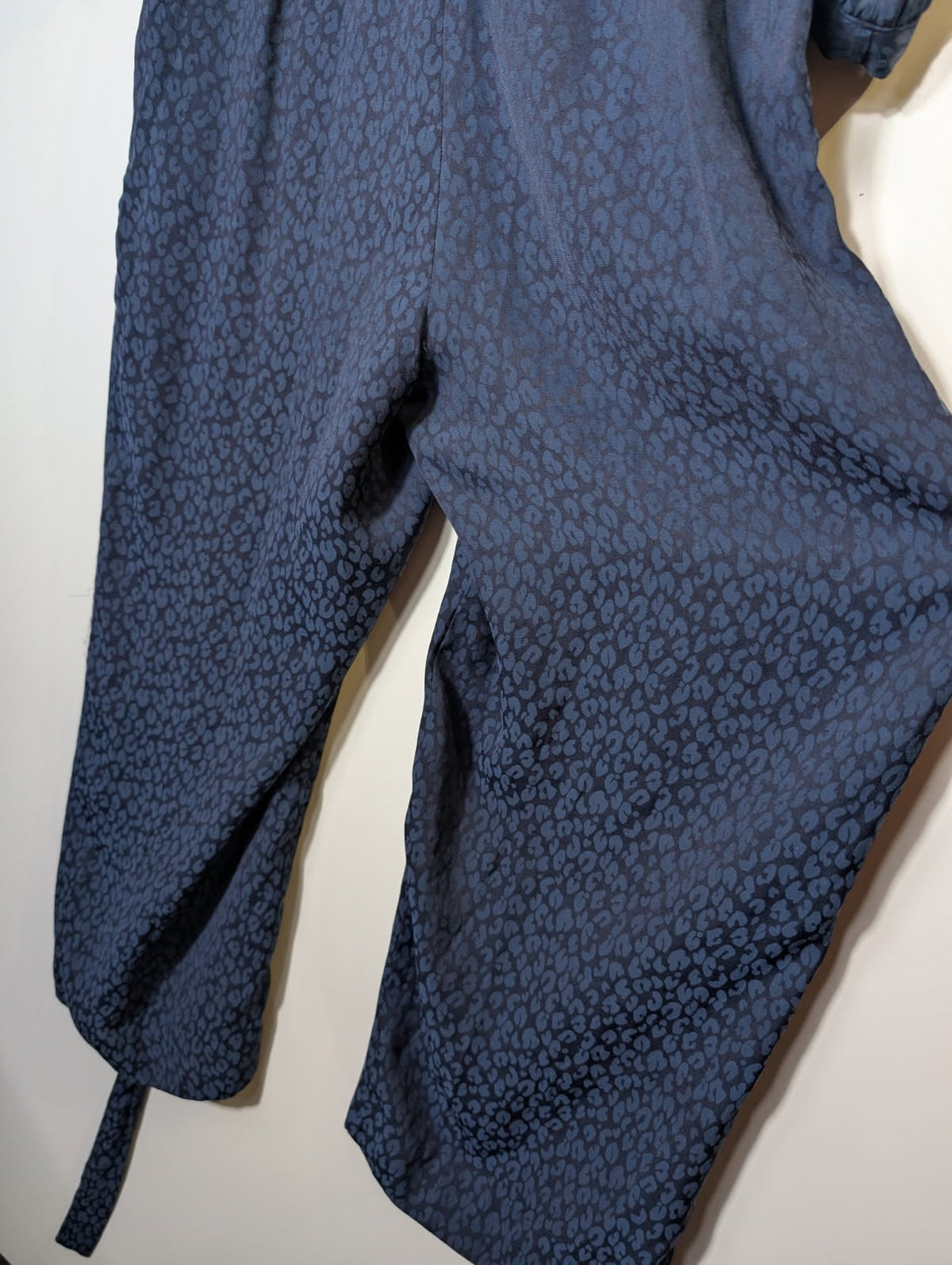 Whistles Floral Jacquard Wrap Jumpsuit Navy Blue UK 10 - Image 5