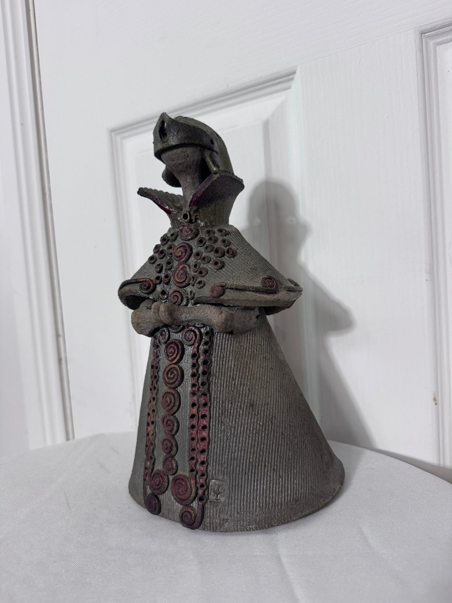 Studio Pottery Ceramic Figurine Sculpture With Spiral Detail - Image 5