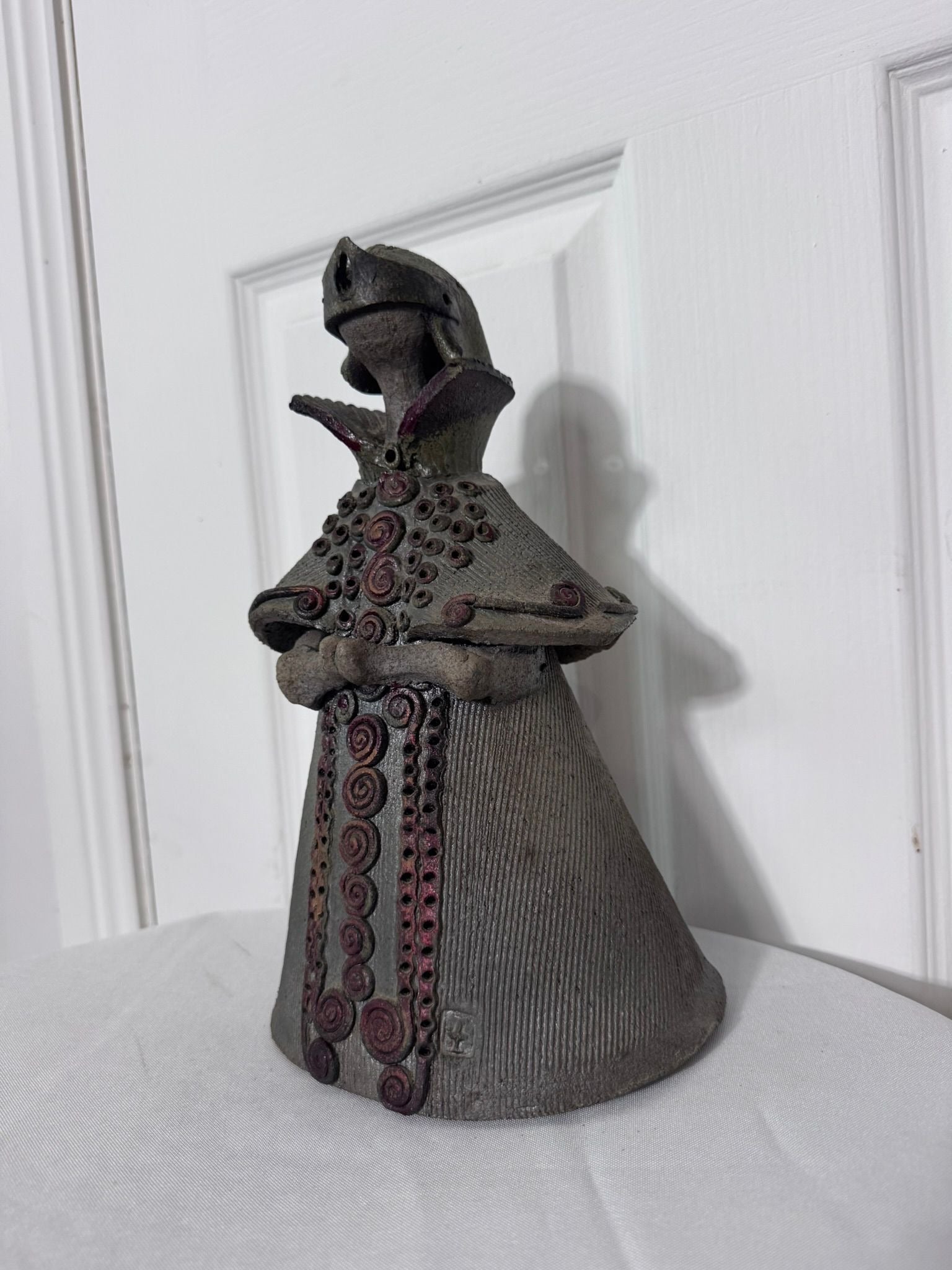 Studio Pottery Ceramic Figurine Sculpture With Spiral Detail - Image 5