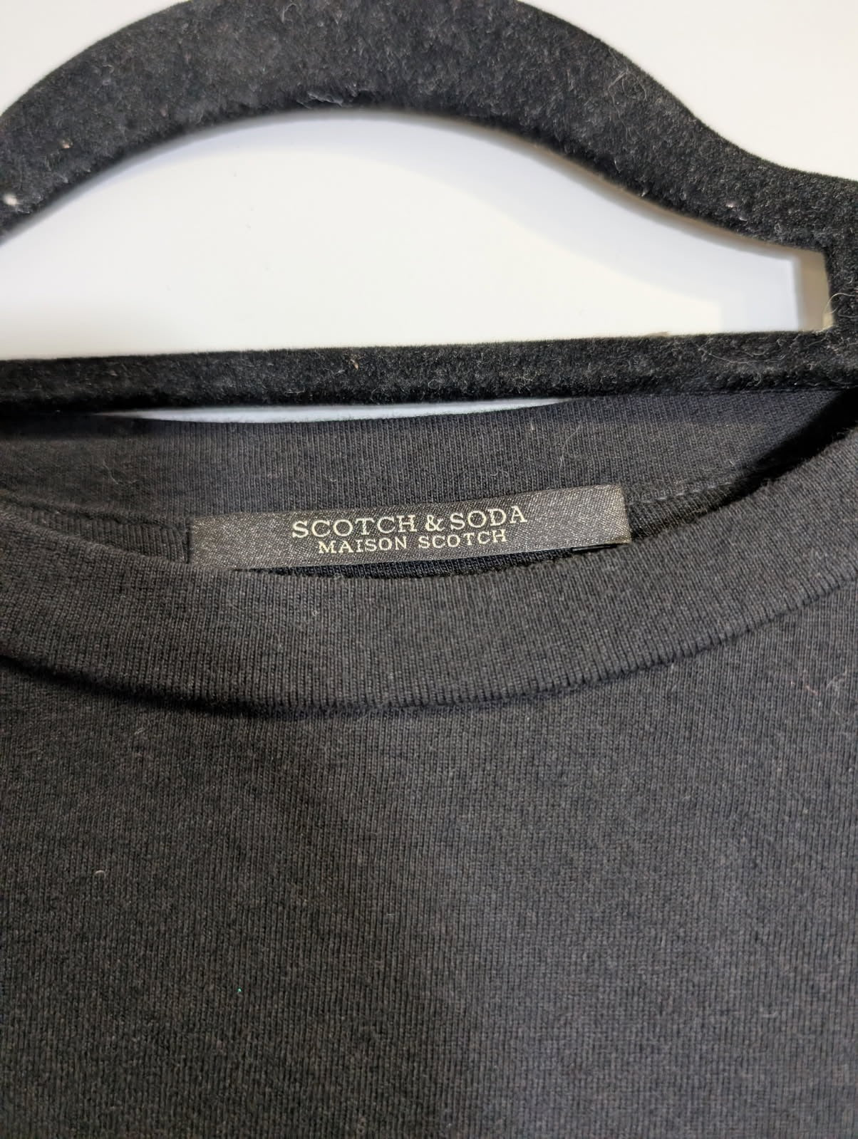 Scotch & Soda Maison Scotch Cotton T-Shirt with Eyelet Trim Black - Image 5