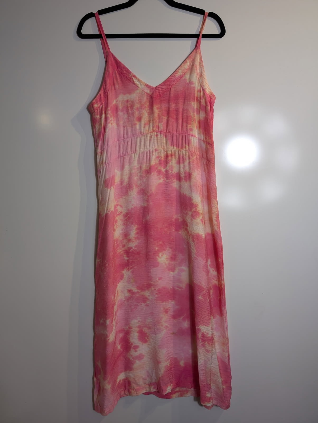 LACAUSA Tie-Dye Spaghetti Strap Midi Dress Pink and Yellow Size XS - Image 5