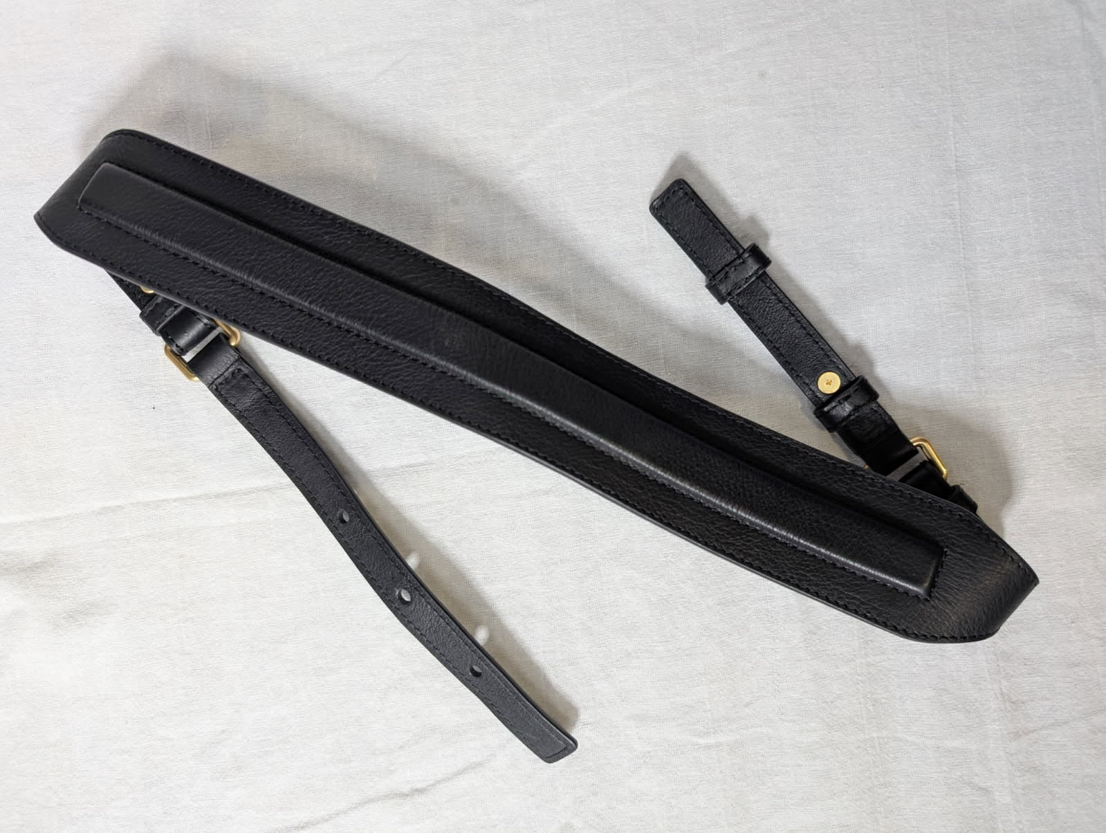 Ginger & Smart Black Leather Waist Belt - Gold Hardware Size S - Image 5