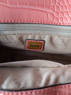 Guess Pink Croc-Embossed Satchel Crossbody Bag - Image 5