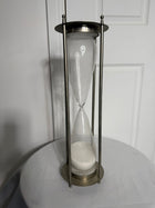 Large Decorative Hourglass - Brushed Metal Frame & White Sand 40cm - Image 5