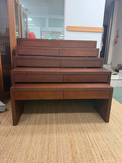 Unbranded Nesting Display Tables Set of 5 Dark Wood Finish - Image 1