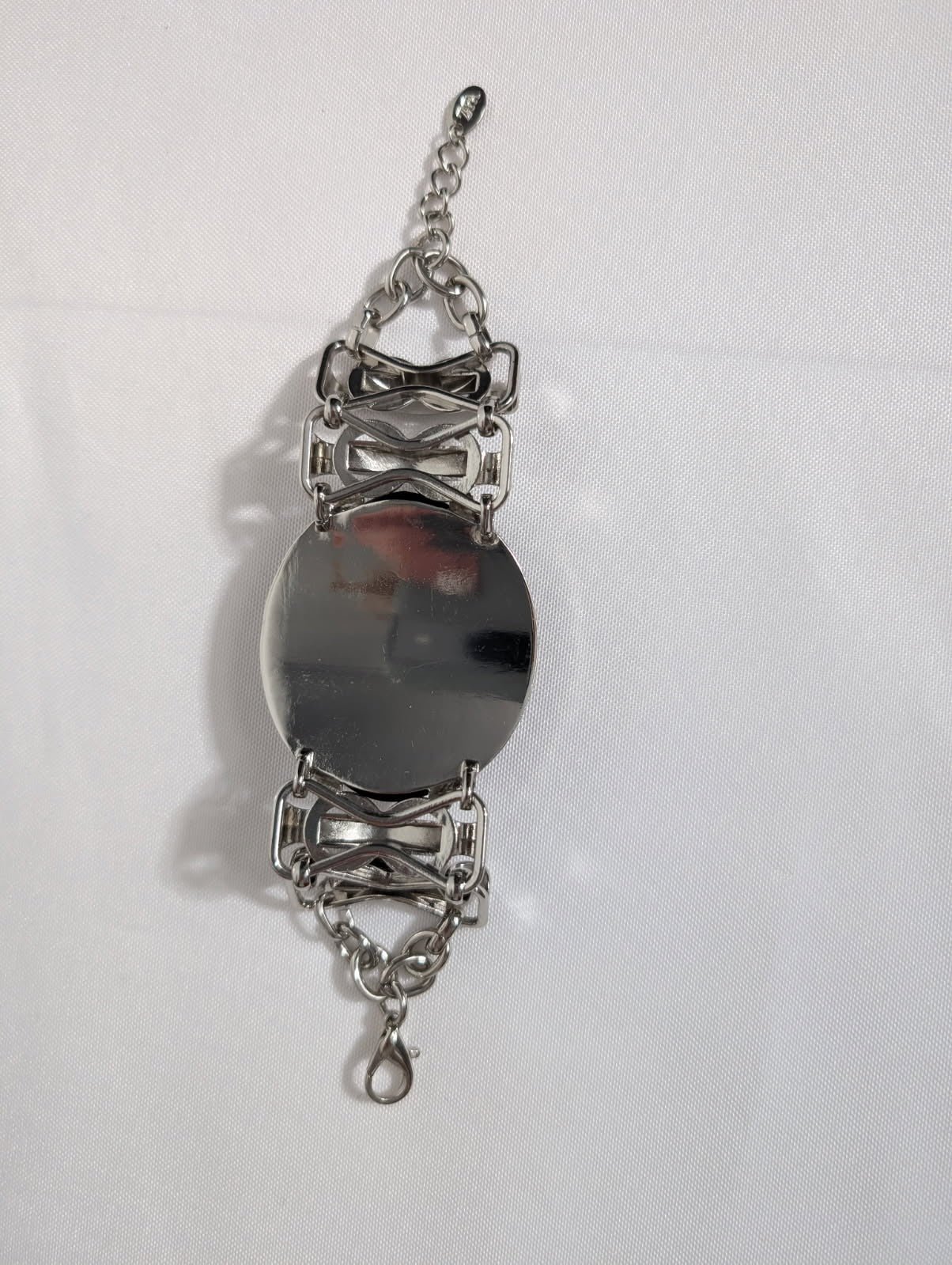 Zara Statement Rhinestone Link Bracelet Silver Tone - Image 5