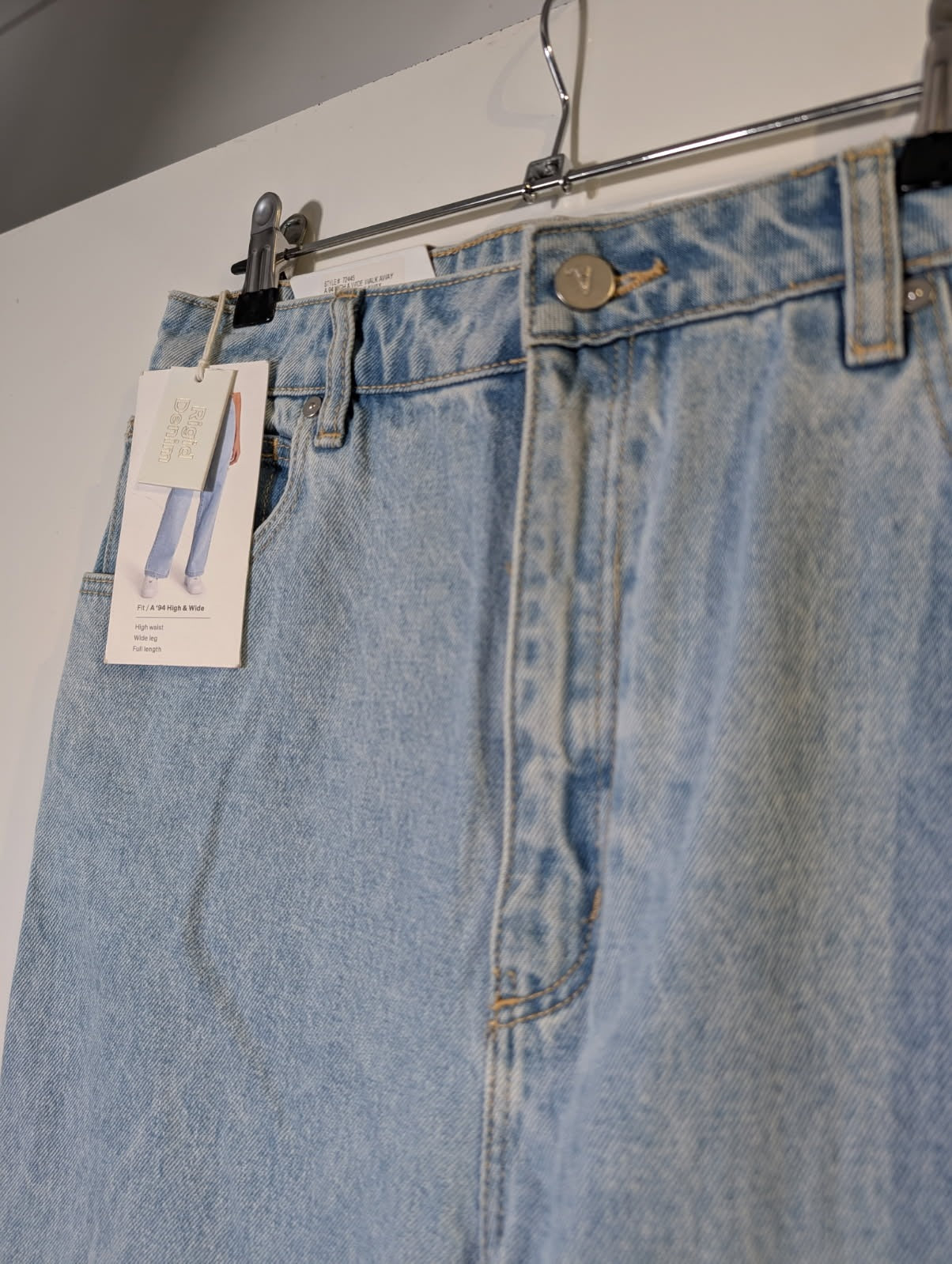 Abrand Jeans A '94 High & Wide Leg Denim Light Blue AU 14 - Image 5