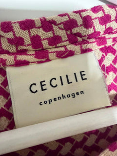 Cecilie Copenhagen Keffiyeh Print Blouse Pink & Cream Size M - Image 5
