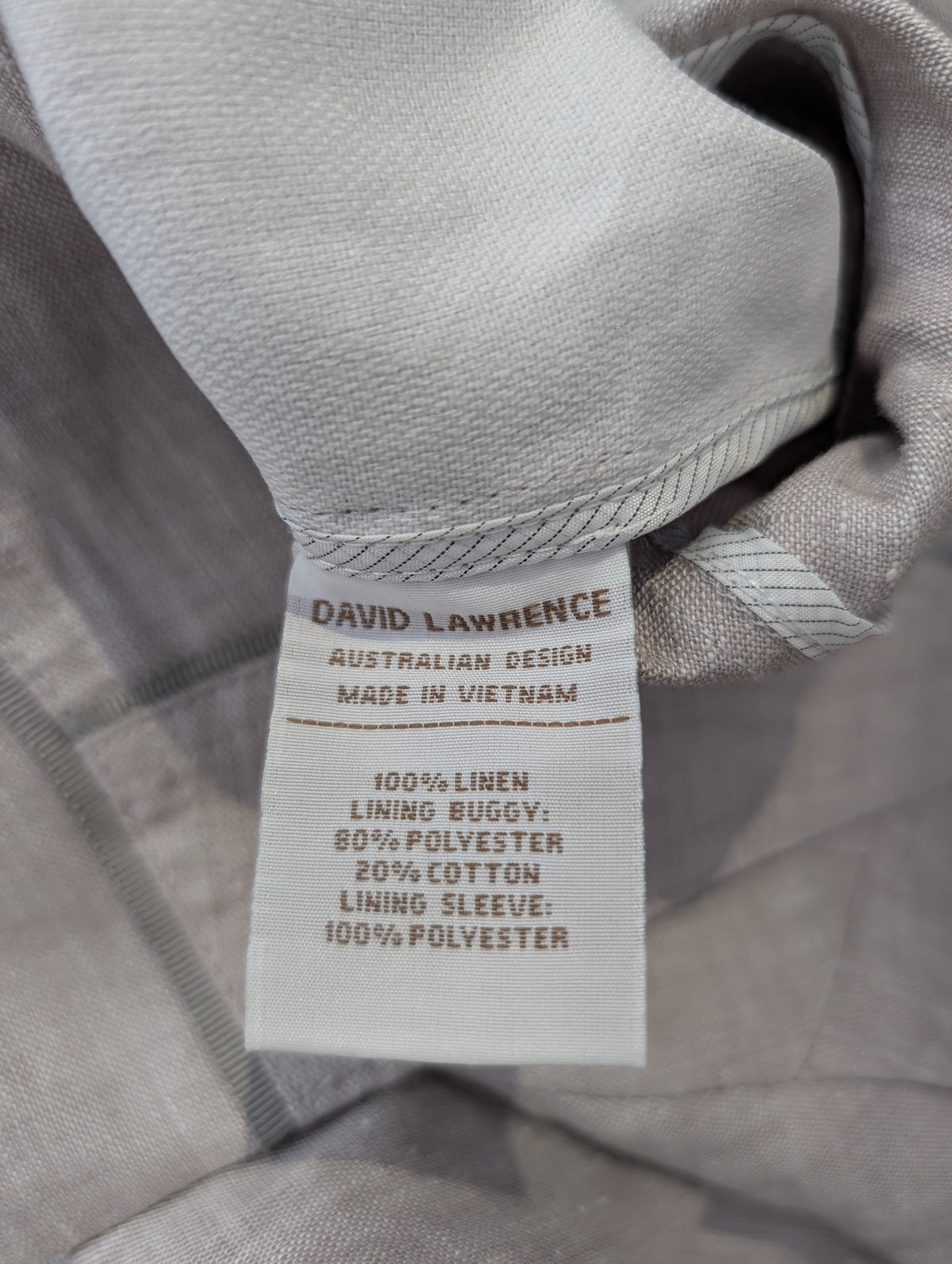 David Lawrence Danielle Linen Moto Jacket Grey Melange Size 8 - Image 5