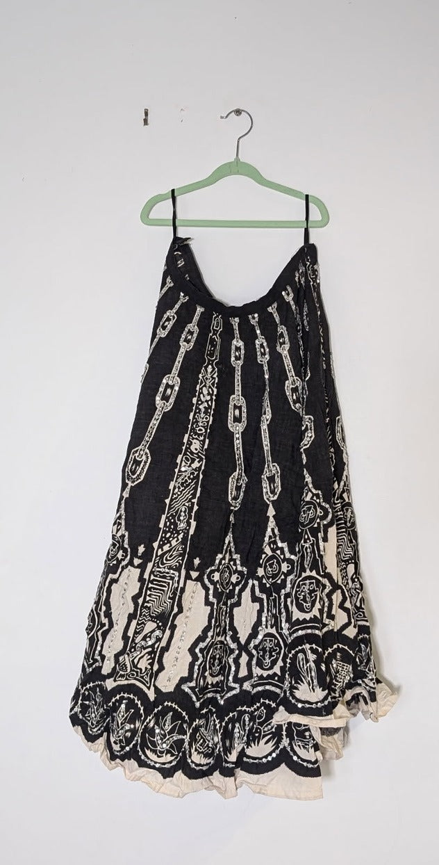 Bianca Spender Viscose Silk Blend Skirt - Black & White Print - Image 2