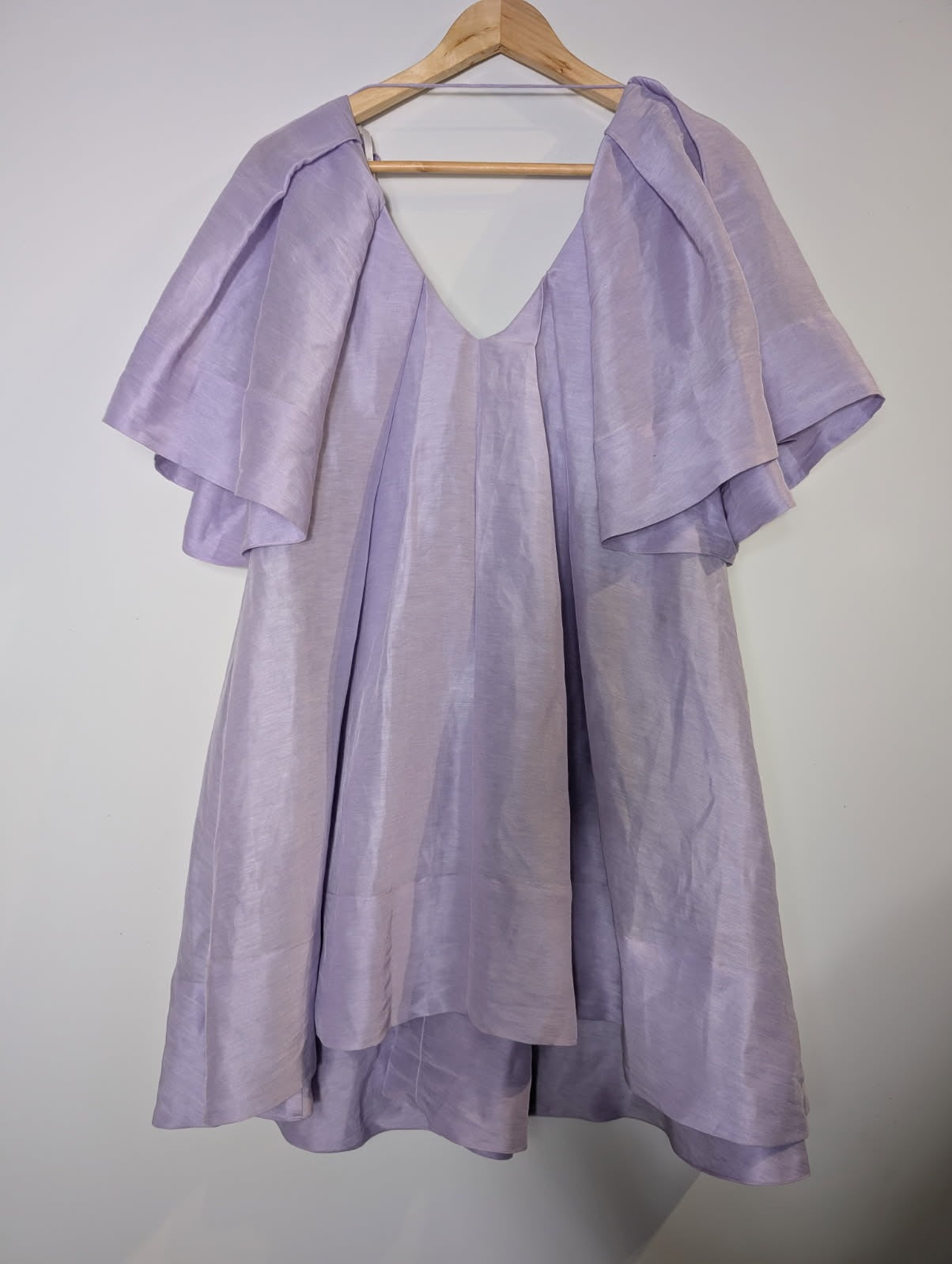 Ginger & Smart Lavender Pleated Flutter Sleeve Mini Dress - Size 8 - Image 5