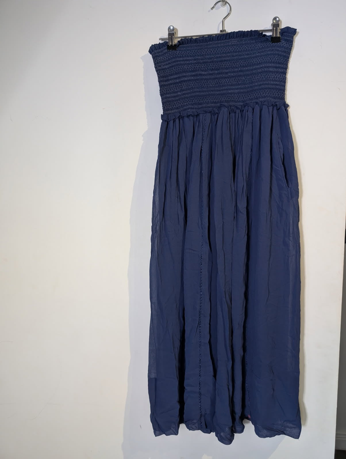Isabel Marant Blue Smocked Strapless Maxi Dress - Size 36 - Image 5