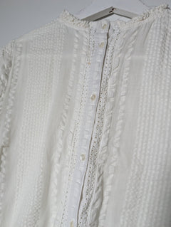 Indi & Cold Victorian-Style Lace Trim Blouse White Size S - Image 5