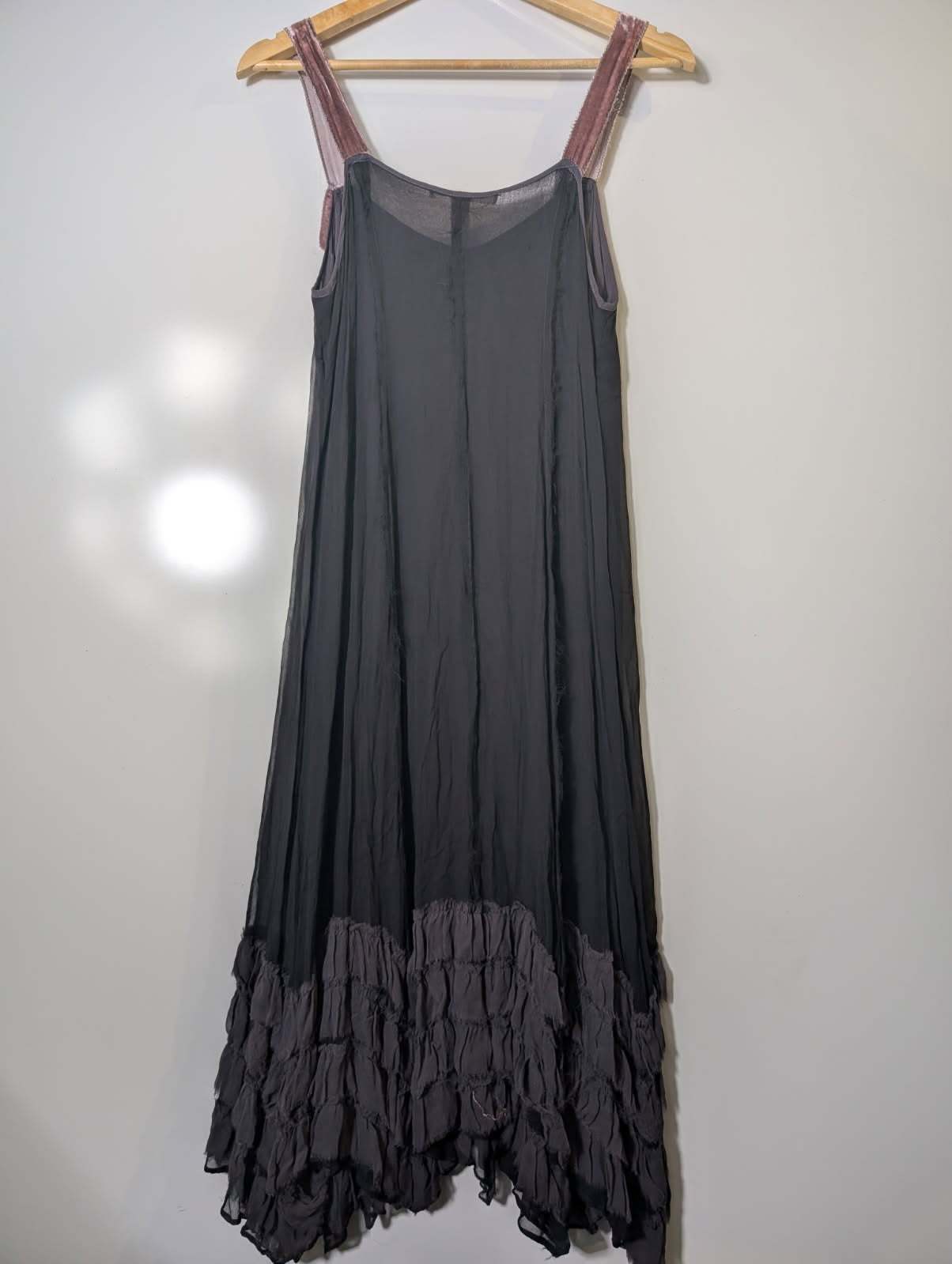 Lee Mathews Silk Chiffon Ruffle Hem Slip Dress - Size 1 - Image 5