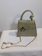 Charles & Keith Croc-Effect Knot Handle Bag Sage Green - Image 2