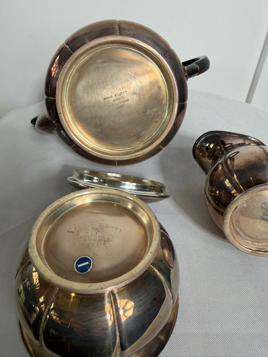 Vintage EPNS Silver Plated Tea Service Set Hand Fluted - Image 5