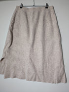 Assembly Label Ribbed Knit Midi Skirt Beige Wool Cashmere Size 14 - Image 5
