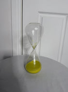 Large Modern Minimalist Glass Hourglass with Vibrant Green Sand - Image 5