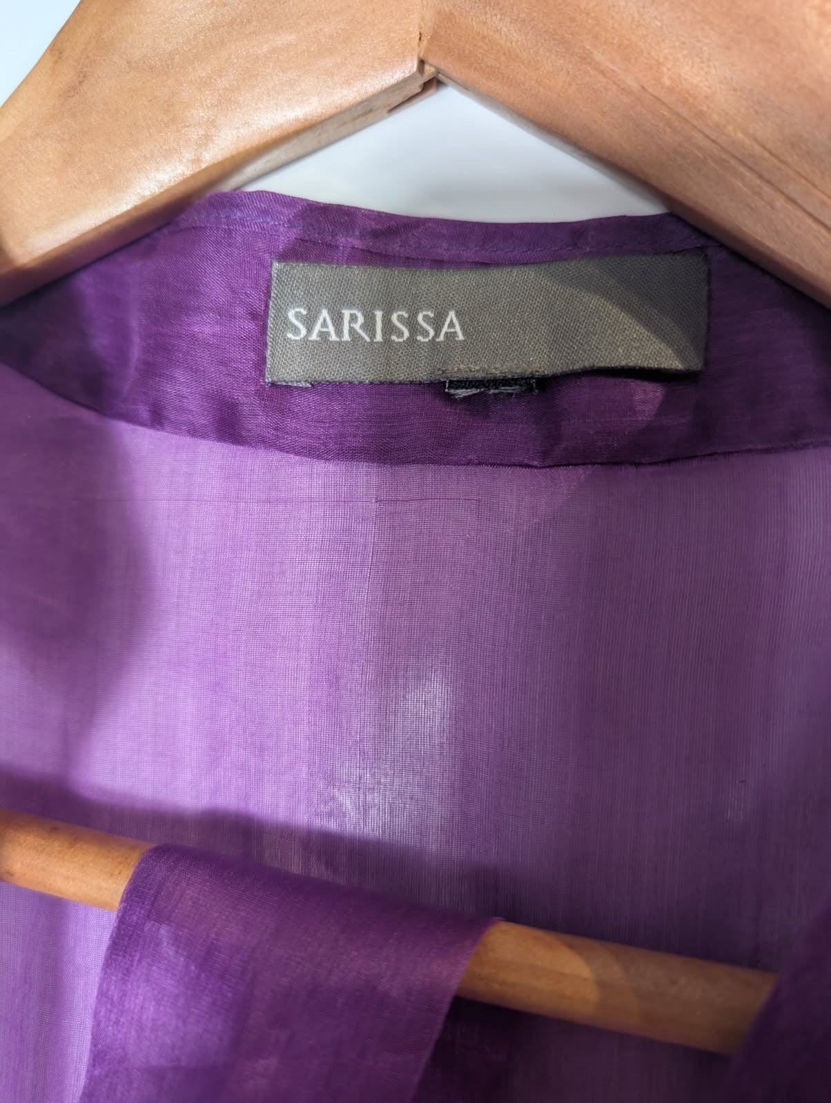 Sarissa 100% Silk Sheer Purple Organza Duster Kimono Cardigan - Image 5