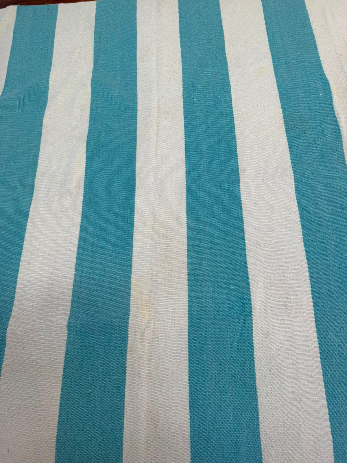 Unitex International Nomad Collection Wool Rug Striped Teal & White 280x190cm - Image 5