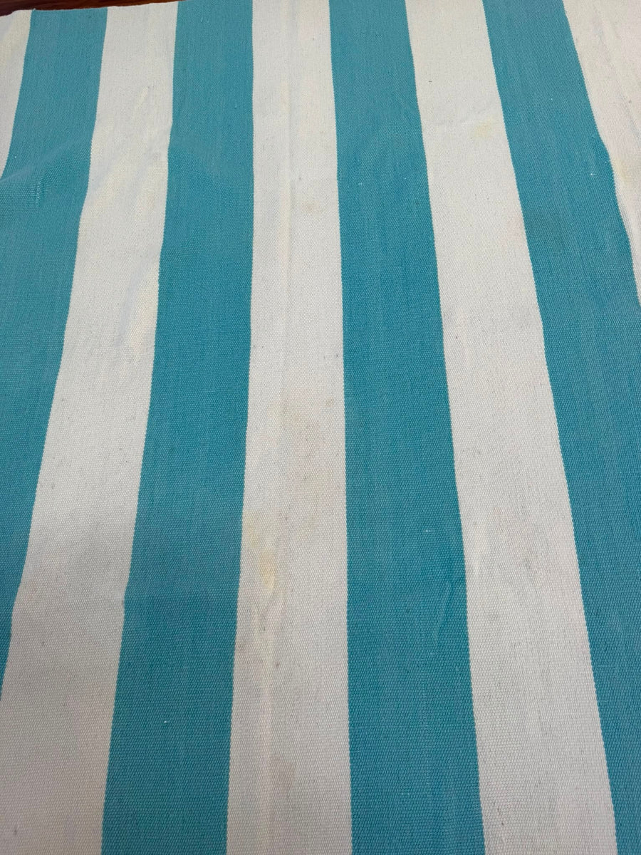 Unitex International Nomad Collection Wool Rug Striped Teal & White 280x190cm - Image 5