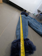 MP|D Women's Denim Jacket with Faux Fur Collar and Cuffs - Blue Size S - Image 5