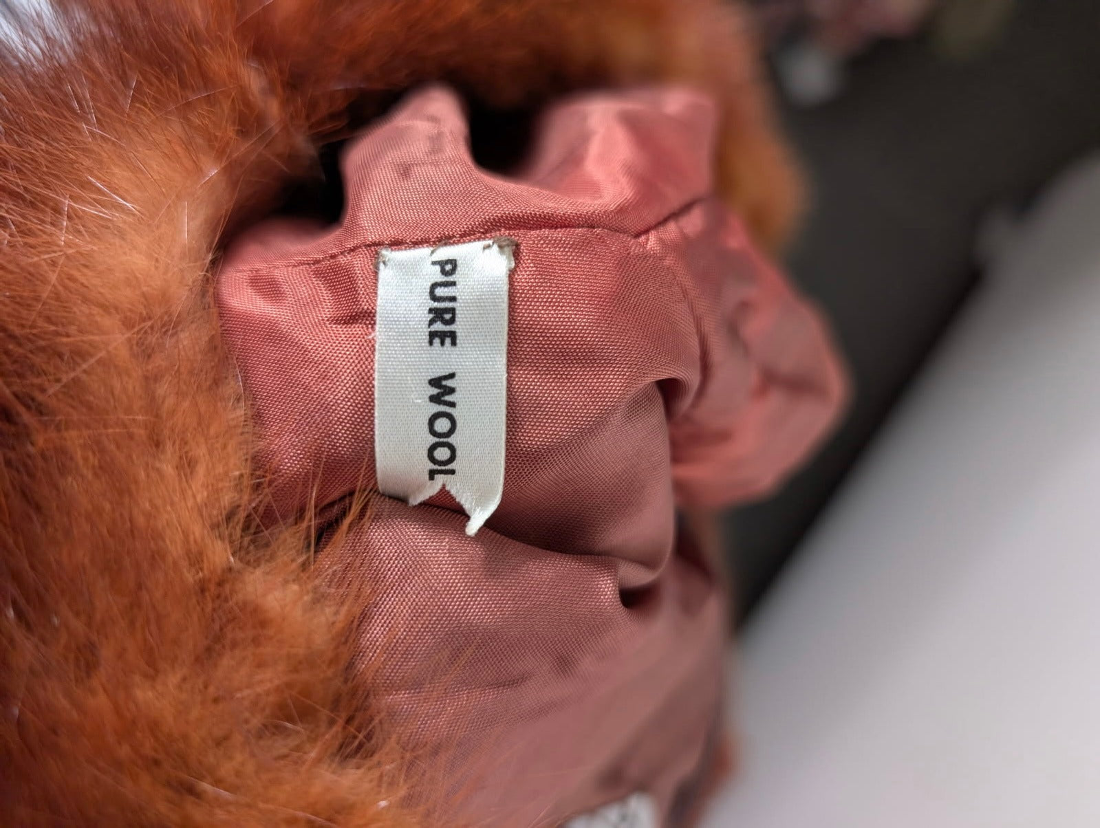 Vintage Raoul Couture Brown Wool Evening Dress with Faux Fur Collar - Image 5