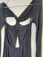 Dion Lee Mesh Ruched Cut-Out Long Sleeve Midi Dress Charcoal Grey AUS 8 - Image 5