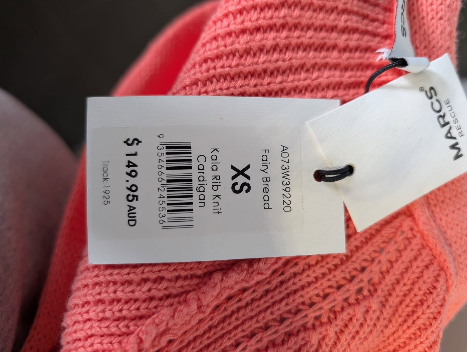 Marcs Kala Rib Knit Cardigan Coral Pink Women's XS - Image 5