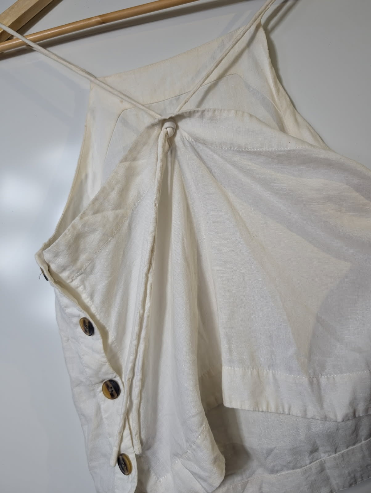 Whistles Linen Blend High Neck Tank Top White Women's UK 10 - Image 6