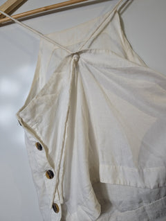 Whistles Linen Blend High Neck Tank Top White Women's UK 10 - Image 6
