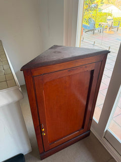 Antique Victorian Mahogany Corner Cabinet Wall Mountable Brown - Image 5