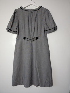 KATHERINE London V-Neck Dress Grey Houndstooth Size 12 - Image 5