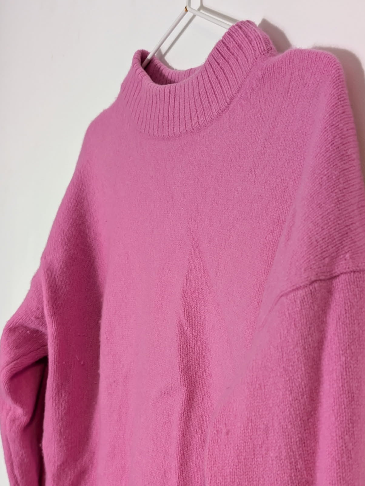 Country Road Pink 100% Wool Mock Neck Sweater - Women's Size M - Image 5