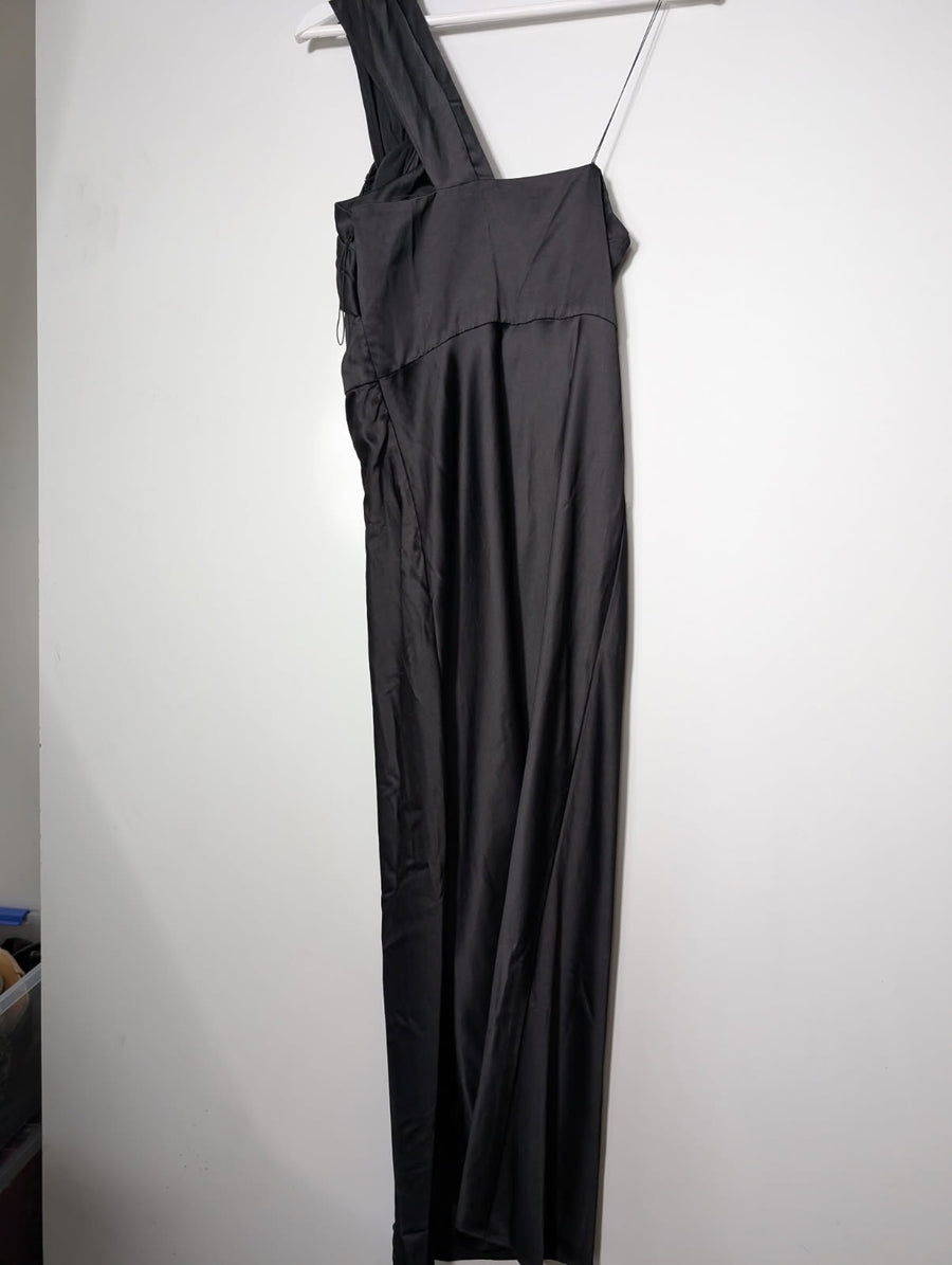 Significant Other One-Shoulder Satin Maxi Dress Black AU 8 - Image 3