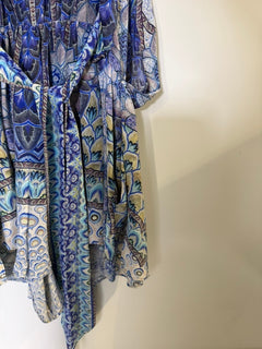 Camilla Silk Embellished Cami Top Blue Floral Playsuit Print Size S - Image 8