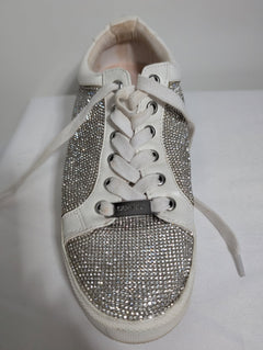 Carvela Kurt Geiger Crystal Embellished Platform Sneakers White - Image 5